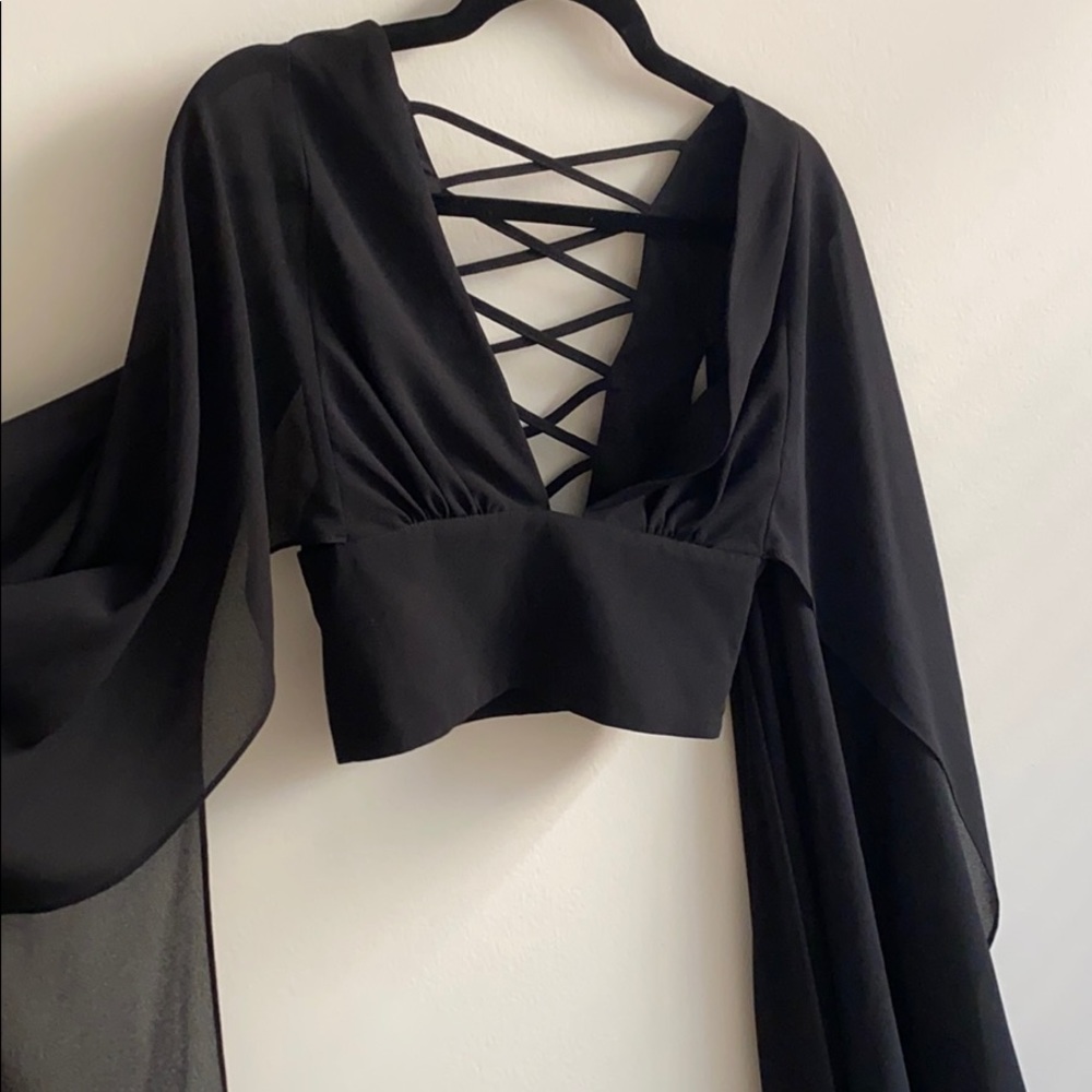 Nasty Gal Cape Sleeve Crop Top